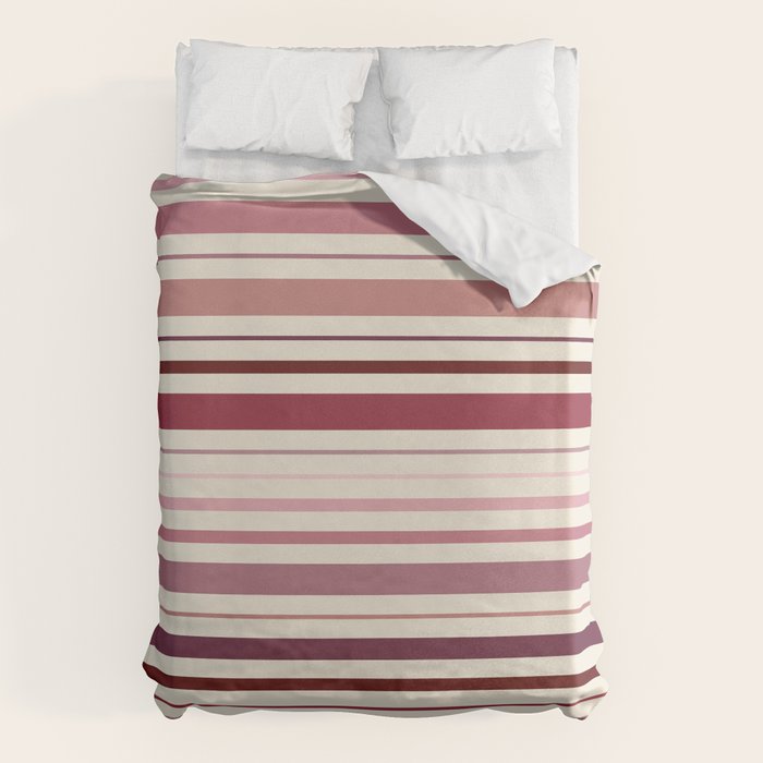 Dusty Rose Stripes Duvet Cover Gallery Image 6