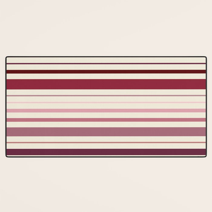 Dusty Rose Stripes Desk Mat Gallery Image 3