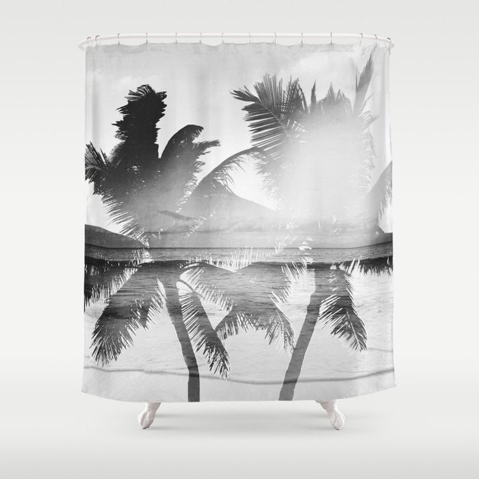 Tropicana seas - bw Shower Curtain Gallery Image 1