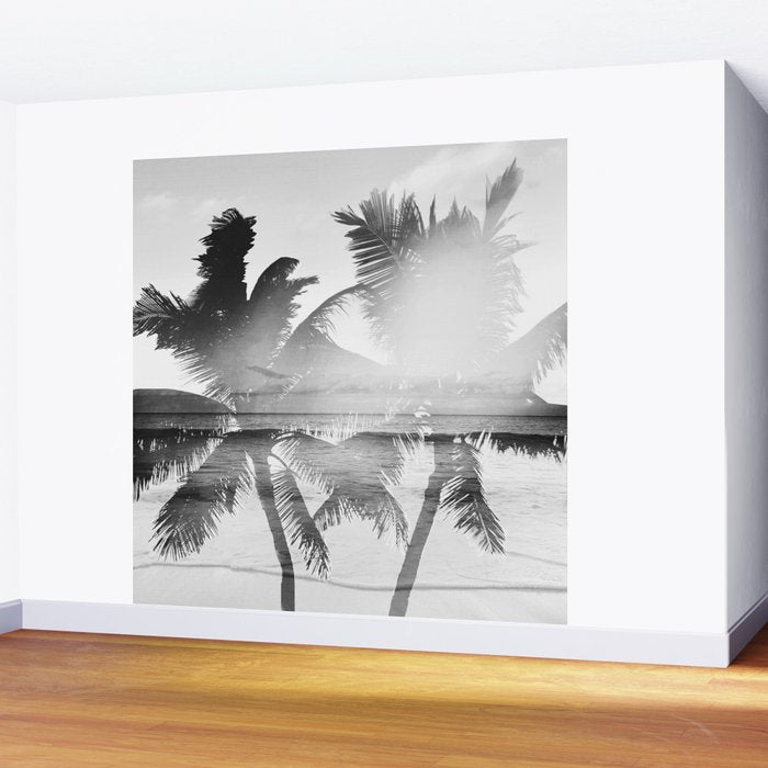 Tropicana seas - bw Wall Mural Gallery Image 2