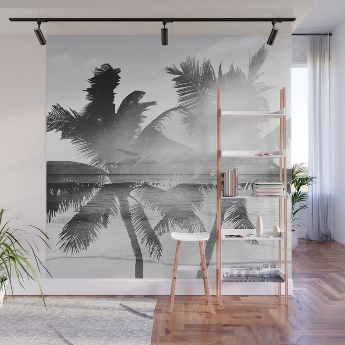 Tropicana seas - bw Wall Mural Gallery Image 1