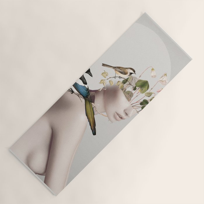 Lady with Birds 5 Yoga Mat Gallery Image 1