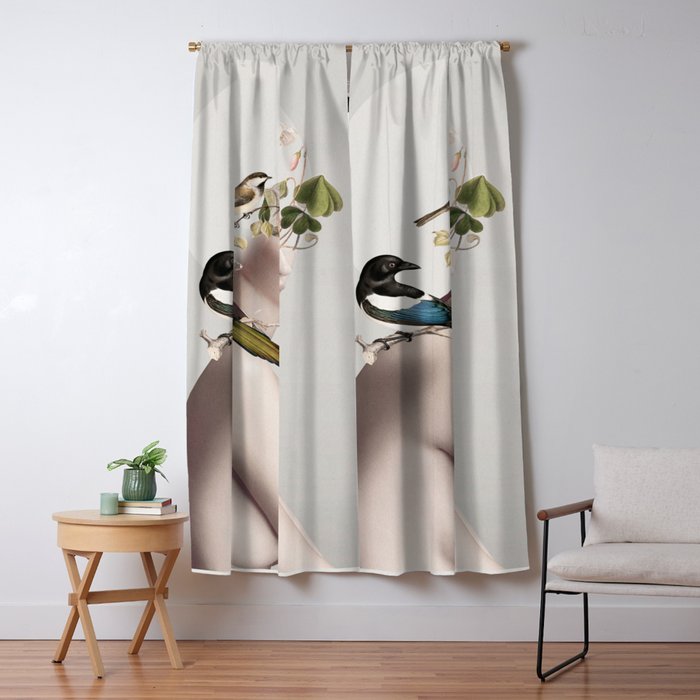 Lady with Birds 5 Window Curtain Gallery Image 5