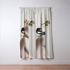 Lady with Birds 5 Window Curtain Gallery Image 3