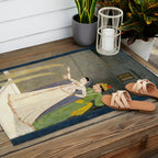    Painting. Recreation. Lovers playing with fireworks. Painted on paper Outdoor Rug Gallery Image 2