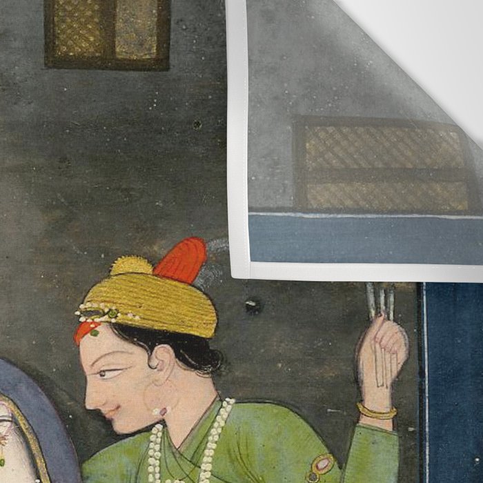     Painting. Recreation. Lovers playing with fireworks. Painted on paper Wall Tapestry Gallery Image 3