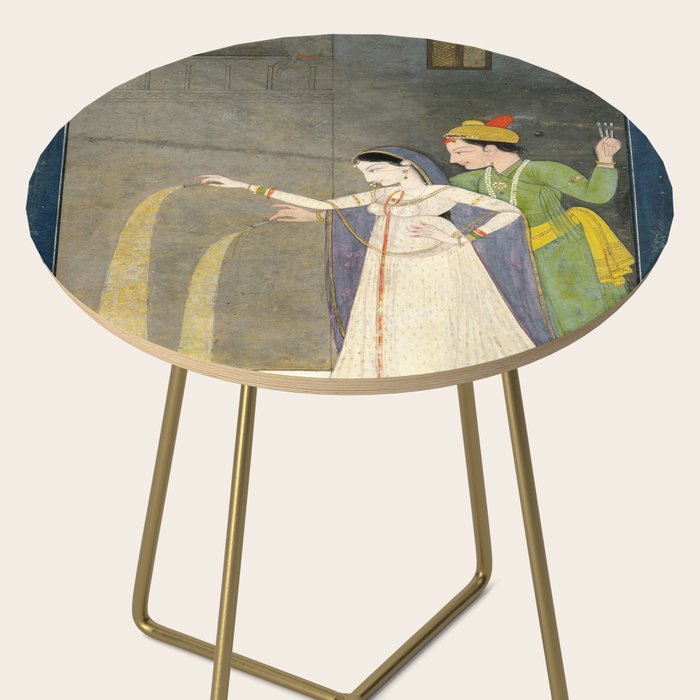     Painting. Recreation. Lovers playing with fireworks. Painted on paper Side Table Gallery Image 2