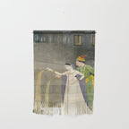     Painting. Recreation. Lovers playing with fireworks. Painted on paper Wall Hanging Gallery Image 1
