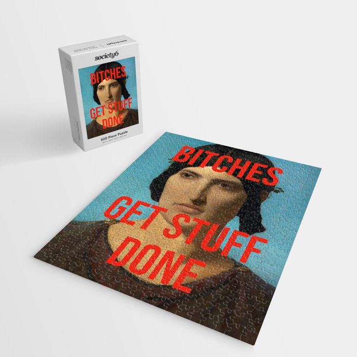 Bitches Get Stuff Done / AOC / Funny Feminist Motivational Quote Jigsaw Puzzle Gallery Image 2