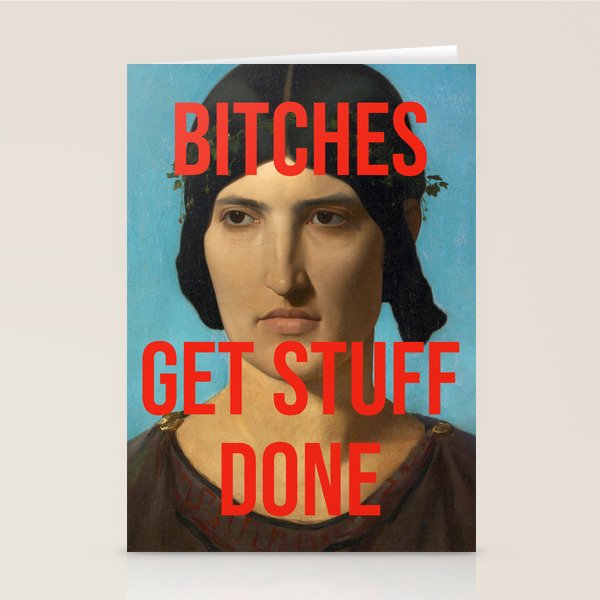 Bitches Get Stuff Done / AOC / Funny Feminist Motivational Quote Stationery Card Gallery Image 2
