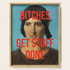 Bitches Get Stuff Done / AOC / Funny Feminist Motivational Quote Serving Tray Gallery Image 1