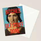 Bitches Get Stuff Done / AOC / Funny Feminist Motivational Quote Stationery Card Gallery Image 2