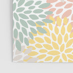 Festive, Abstract, Floral Prints, Coral, Green, Yellow Poster Gallery Image 3