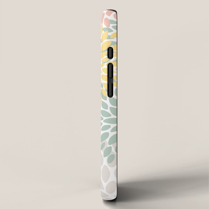 Festive, Abstract, Floral Prints, Coral, Green, Yellow iPhone Case Gallery Image 2