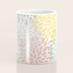 Festive, Abstract, Floral Prints, Coral, Green, Yellow Coffee Mug Gallery Image 4