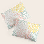 Festive, Abstract, Floral Prints, Coral, Green, Yellow Pillow Sham Gallery Image 3
