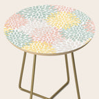 Festive, Abstract, Floral Prints, Coral, Green, Yellow Side Table Gallery Image 2