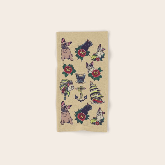 French  Bulldog Tattoo Towels Gallery Image 1