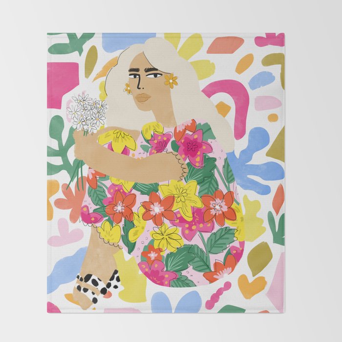 He loves me, he loves me not Throw Blanket Gallery Image 2