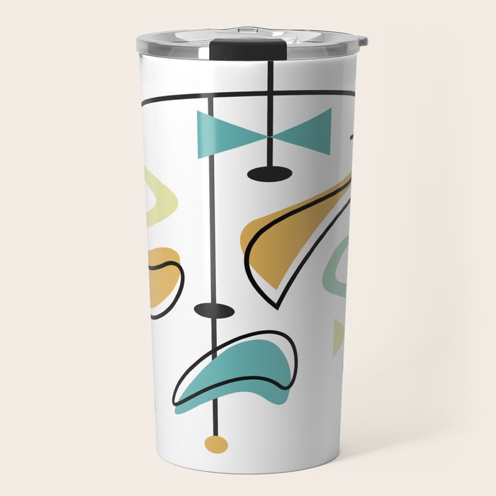 Mid Century Modern Abstract Atomic Age Travel Mug Gallery Image 1