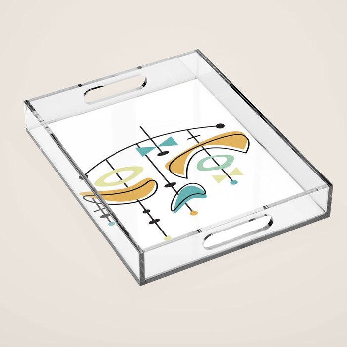 Mid Century Modern Abstract Atomic Age Acrylic Tray Gallery Image 1