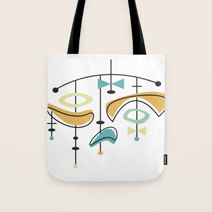 Mid Century Modern Abstract Atomic Age Tote Bag Gallery Image 1