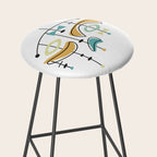 Mid Century Modern Abstract Atomic Age Stool Gallery Image 2