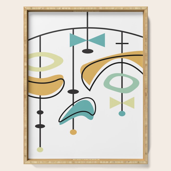 Mid Century Modern Abstract Atomic Age Serving Tray Gallery Image 1