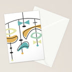 Mid Century Modern Abstract Atomic Age Stationery Card Gallery Image 2