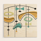 Mid Century Modern Abstract Atomic Age Wood Wall Art Gallery Image 1
