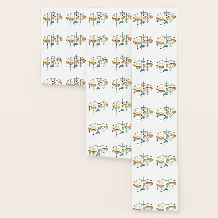 Mid Century Modern Abstract Atomic Age Wallpaper Gallery Image 3