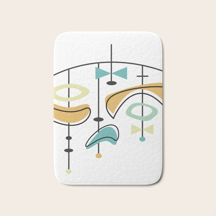 Mid Century Modern Abstract Atomic Age Bath Mat Gallery Image 1