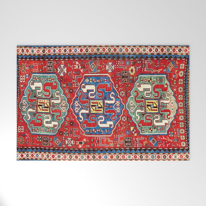 Chondzoresk Karabagh Caucasian Antique Carpet Print Welcome Mat Gallery Image 1