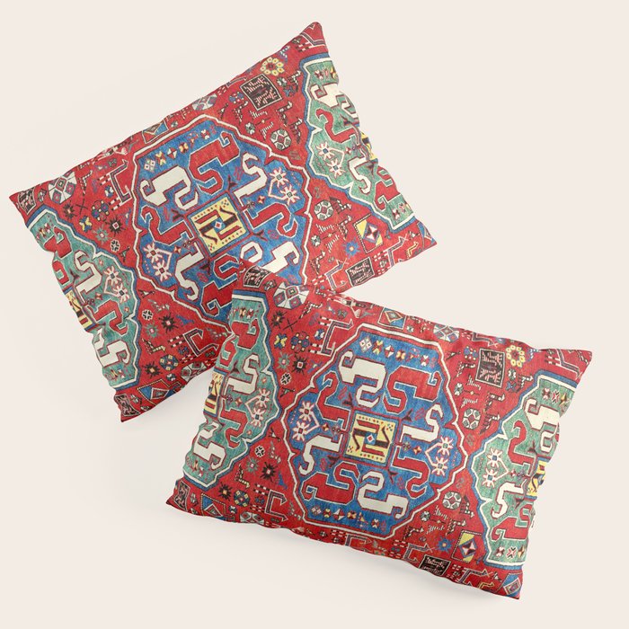 Chondzoresk Karabagh Caucasian Antique Carpet Print Pillow Sham Gallery Image 1