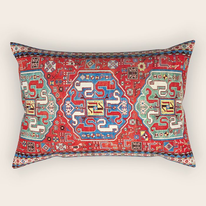 Chondzoresk Karabagh Caucasian Antique Carpet Print Rectangular Pillow Gallery Image 2
