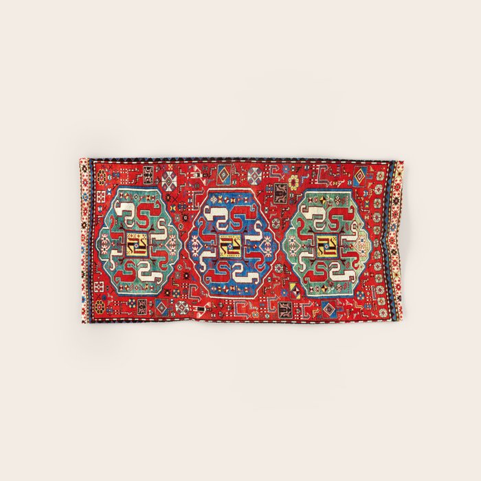 Chondzoresk Karabagh Caucasian Antique Carpet Print Bath Towel Gallery Image 1