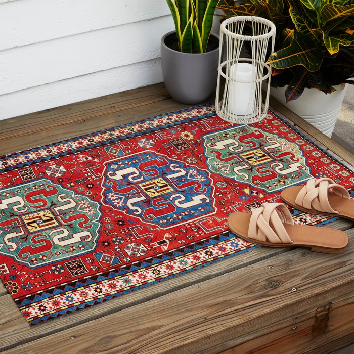 Chondzoresk Karabagh Caucasian Antique Carpet Print Outdoor Rug Gallery Image 2