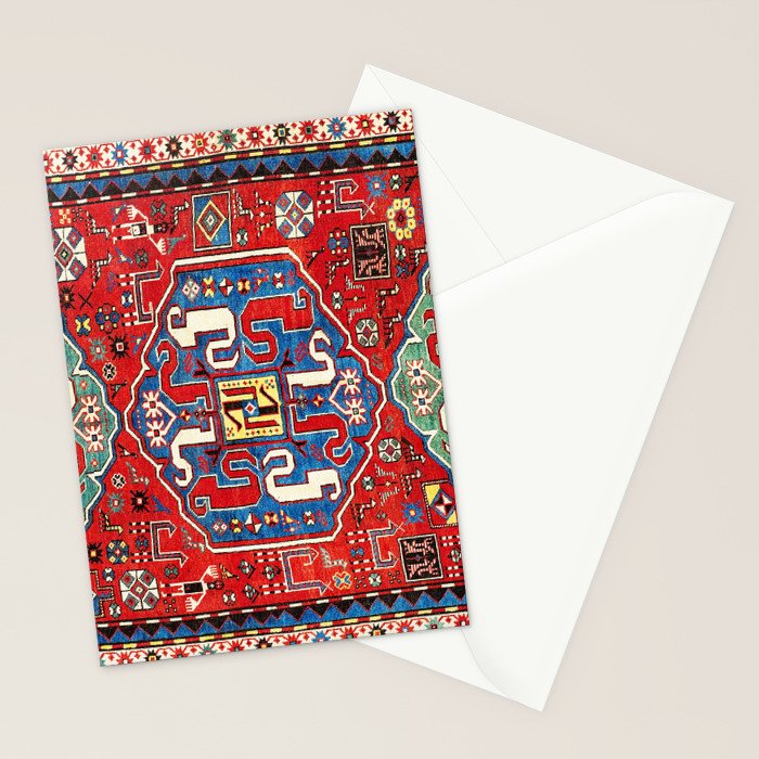 Chondzoresk Karabagh Caucasian Antique Carpet Print Stationery Card Gallery Image 2