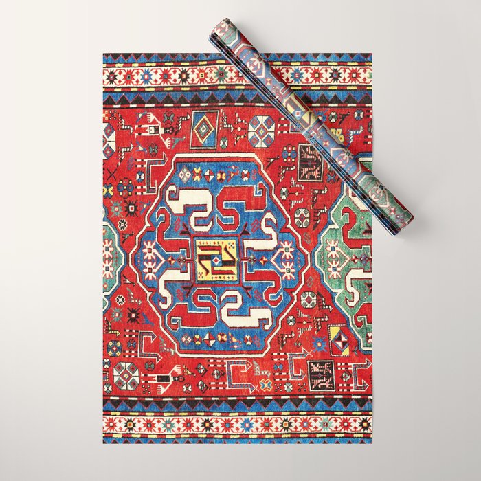 Chondzoresk Karabagh Caucasian Antique Carpet Print Wrapping Paper Gallery Image 1