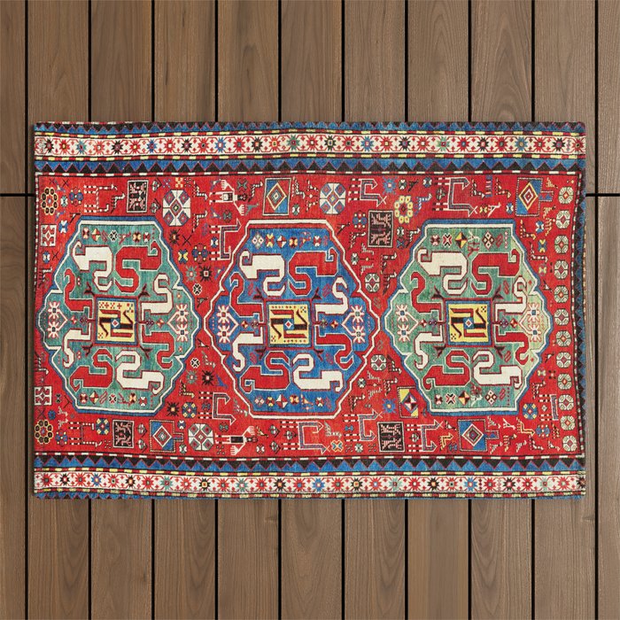 Chondzoresk Karabagh Caucasian Antique Carpet Print Outdoor Rug Gallery Image 1