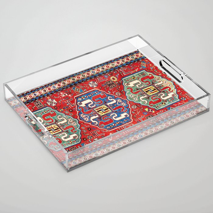 Chondzoresk Karabagh Caucasian Antique Carpet Print Acrylic Tray Gallery Image 1