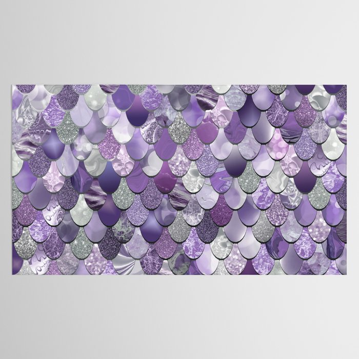 Mermaid Purple and Silver Tablecloth Gallery Image 2