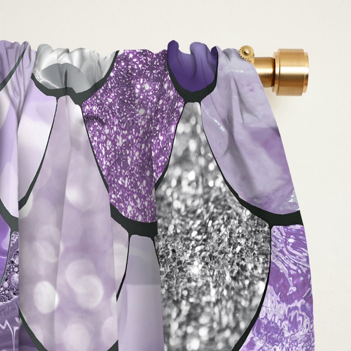 Mermaid Purple and Silver Window Curtain Gallery Image 2