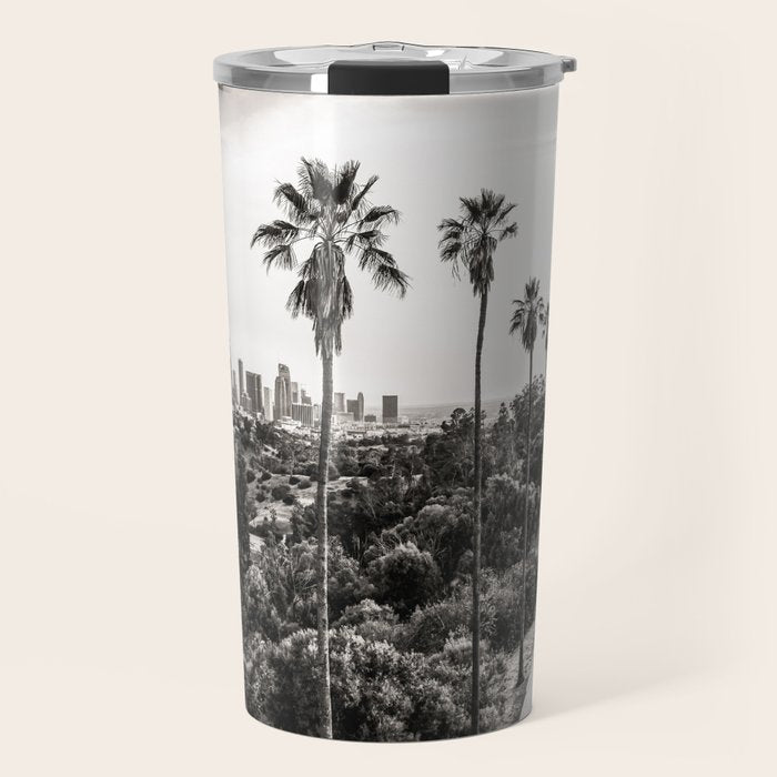 Los Angeles Black and White Travel Mug Gallery Image 1