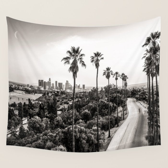 Los Angeles Black and White Wall Tapestry Gallery Image 4