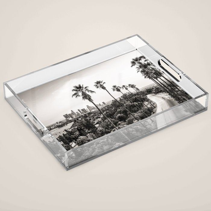 Los Angeles Black and White Acrylic Tray Gallery Image 1