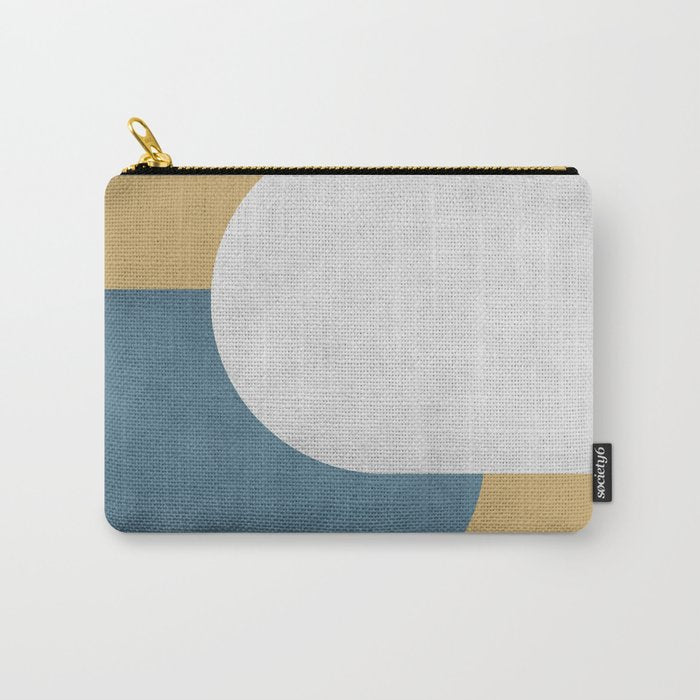 Halfmoon Colorblock - White Blue on Gold Carry All Pouch Gallery Image 1