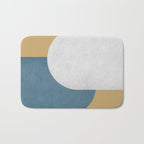 Halfmoon Colorblock - White Blue on Gold Bath Mat Gallery Image 1