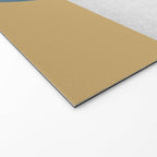 Halfmoon Colorblock - White Blue on Gold Welcome Mat Gallery Image 2