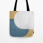 Halfmoon Colorblock - White Blue on Gold Tote Bag Gallery Image 1